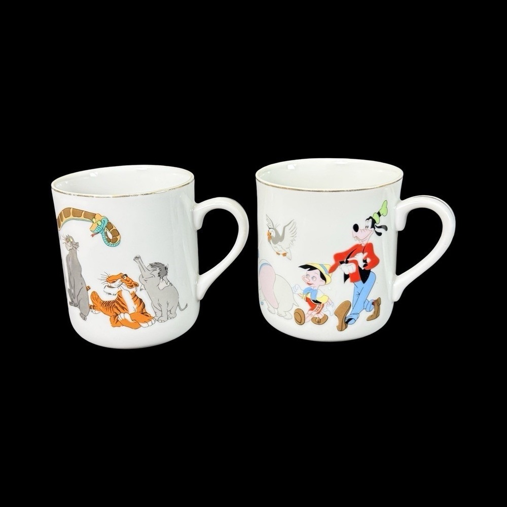 Vintage Mickey's Parade Jungle Book Disneyland Walt Disney World Mugs‎ Set of 2
